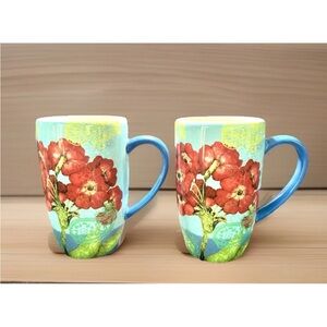 3/$25 SALE! The Studio Shop Susan Winget Coffee Tea ‘Bliss’ Mugs SET Of 2
